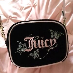 Juicy Couture Black and Pink Crossbody Bag with Chain Strap Wingin It